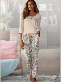 LASCANA Pyjamas<Pyjama avec pantalon imprimé
