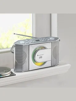 helline home Objet De Décoration<Radio retro radio portable fm, stéréo et cd/mp3