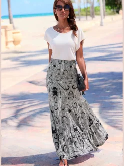 LASCANA Robes<Robe 2 en 1 large ceinture smockée sur le haut