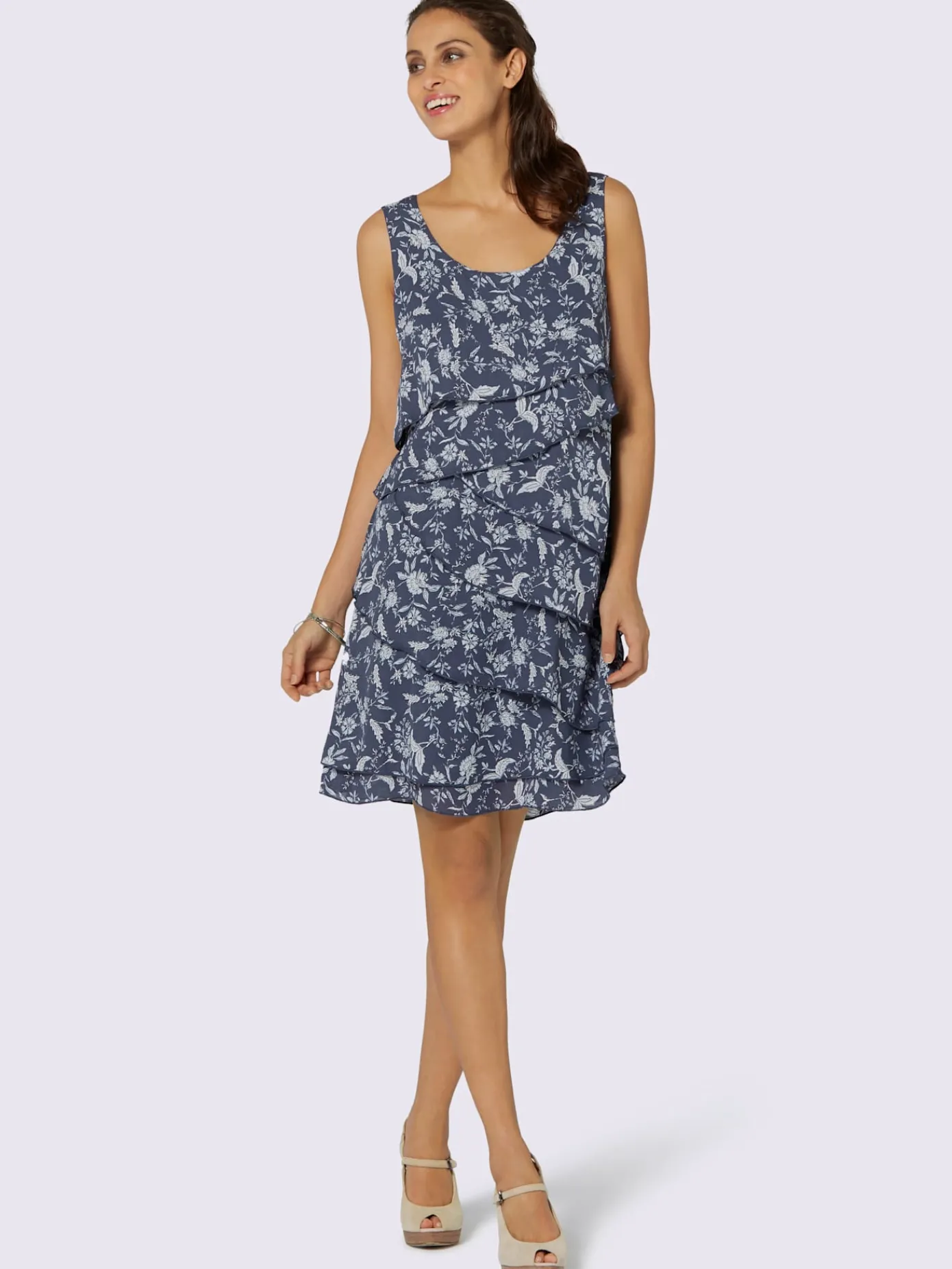 Alessa W. Tenues De Cérémonie|Robes<Robe à motif floral et effet superposé affinant