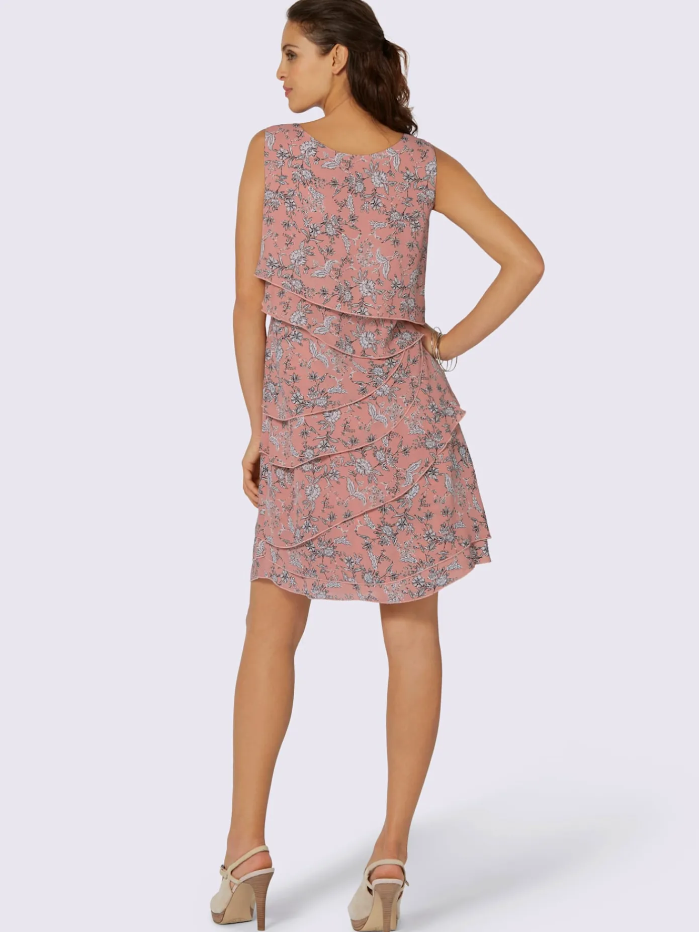 Alessa W. Tenues De Cérémonie|Robes<Robe à motif floral et effet superposé affinant