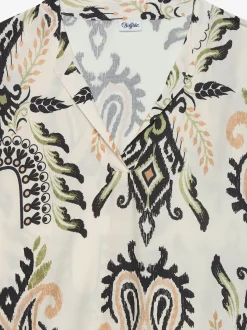 Buffalo Robes<Robe chemisier col v à bordure