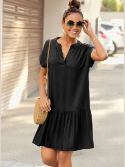 s.Oliver Robes<Robe chemisier courte à encolure en v