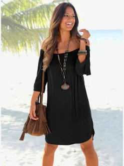 LASCANA Robes<Robe chemisier élastique à l'encolure