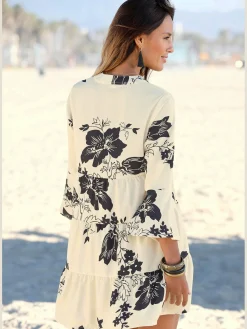 LASCANA Robes<Robe chemisier robe tunique décontractée à col v