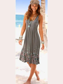 Beachtime Robes<Robe de plage robe d'été imprimée sans manches