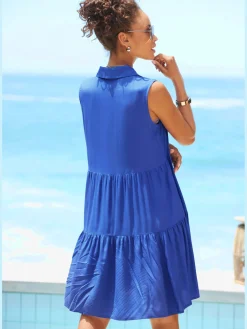 Vivance Robes<Robe d'été col chemisier tendance