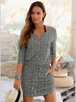 s.Oliver Robes<Robe d'été encolure avec glissière couleur or