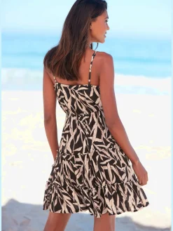 s.Oliver Robes<Robe d'été encolure en v dégagée