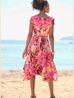 Beachtime Robes<Robe d'été encolure en v effet cache-cœur