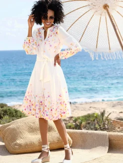 Linea Tesini Robes<Robe en coton qualité tissée