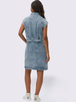 Mandarin Robes<Robe en jean coutures de séparation