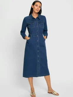 Rick Cardona Robes<Robe en jean denim doux
