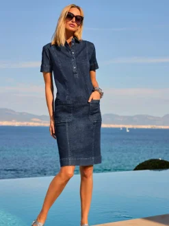 Rick Cardona Robes<Robe en jean poches plaquées spacieuses