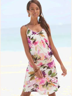 Beachtime Robes<Robe en jersey col v légèrement froncé