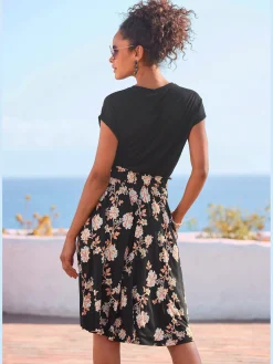 LASCANA Robes<Robe en jersey, jupe imprimée