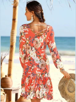 s.Oliver Robes<Robe en jersey manches 3/4 élastiquées