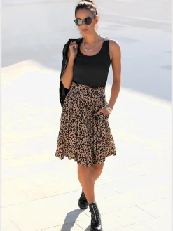 Buffalo Robes<Robe en jersey robe léopard courte pour l'été