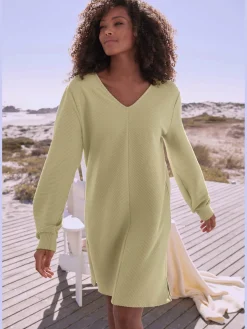s.Oliver Robes<Robe en matière sweat robe sweat en qualité côtelée