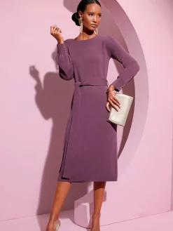 Creation L Robes<Robe en tricot 30% laine vierge