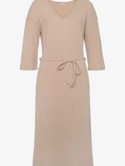 LASCANA Robes<Robe en tricot robe longue côtelée avec encolure en v
