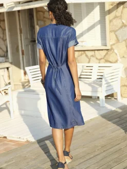 Collection L Robes<Robe femme col v et 2 poches raglan verticales