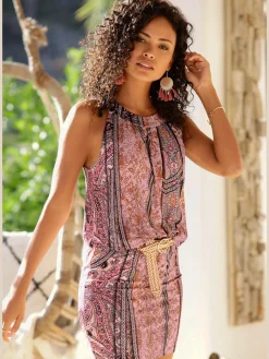 Buffalo Robes<Robe imprimée encolure américaine à bordure