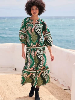 Linea Tesini Robes<Robe imprimée qualité tissée