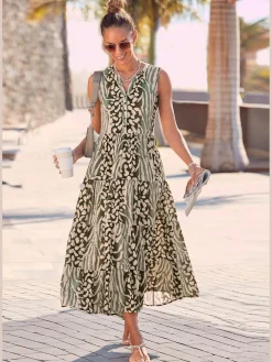 LASCANA Robes<Robe longue avec encolure ronde