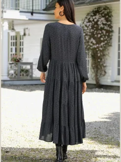 LASCANA Robes<Robe longue avec encolure en v