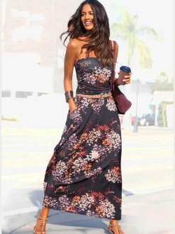 LASCANA Robes<Robe longue bandeau, encolure élastiquée