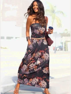 LASCANA Robes<Robe longue bandeau, encolure élastiquée