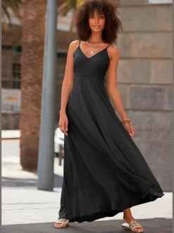 LASCANA Robes<Robe longue belle encolure en v