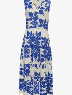 Vivance Robes<Robe longue col v à bordure