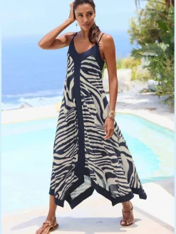 LASCANA Robes<Robe longue col v profond