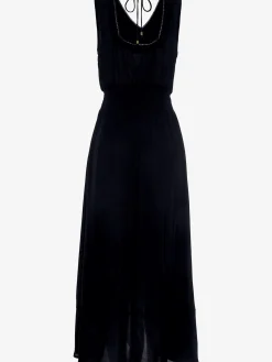 s.Oliver Robes<Robe longue discrète bordure en dentelle à l'encolure