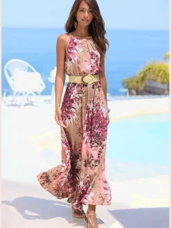 LASCANA Robes<Robe longue encolure légèrement froncée devant