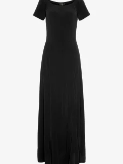 LASCANA Robes<Robe longue robe carmen à manches courtes, jambes fendues