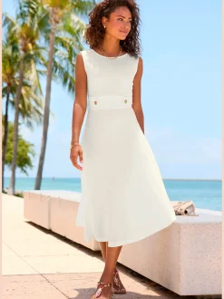 LASCANA Robes<Robe mi-longue encolure ronde