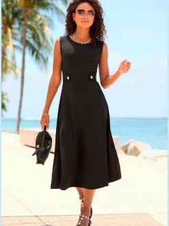 LASCANA Robes<Robe mi-longue encolure ronde