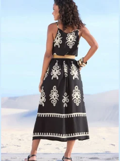 LASCANA Robes<Robe mi-longue élastique devant sur l'encolure