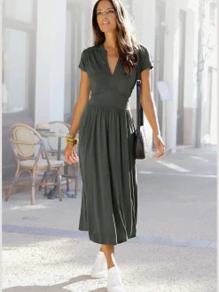 LASCANA Robes<Robe mi-longue minirobe avec glissière devant