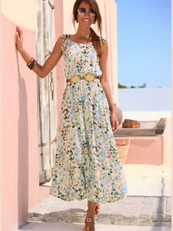 Buffalo Robes<Robe mi-longue robe d'été à encolure ronde