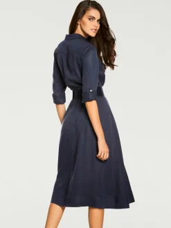 Linea Tesini Robes<Robe tissée ceinture à nouer