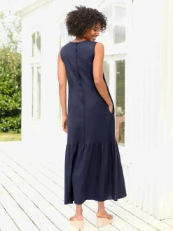 Linea Tesini Robes<Robe tissée patte de boutonnage au dos