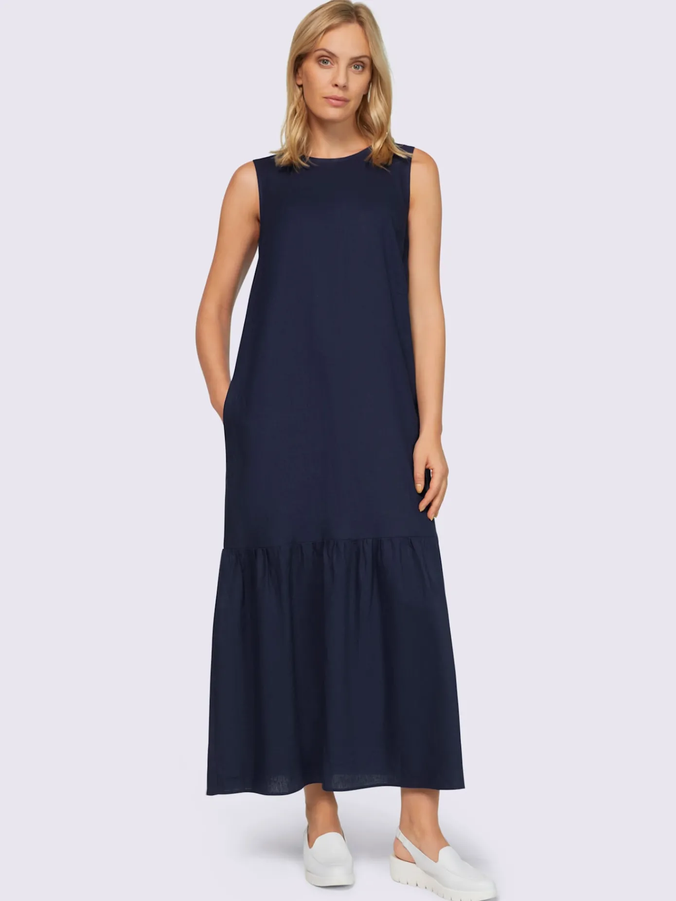 Linea Tesini Robes<Robe tissée patte de boutonnage au dos