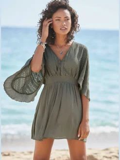 LASCANA Robes<Robe tunique col v chevauchant