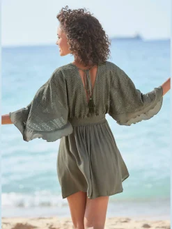 LASCANA Robes<Robe tunique col v chevauchant