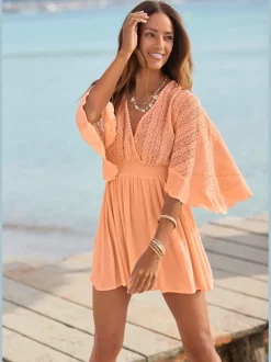 LASCANA Robes<Robe tunique col v chevauchant