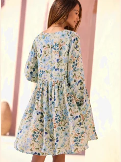 Buffalo Robes<Robe tunique encolure en v profonde avec ruban décoratif et houppes